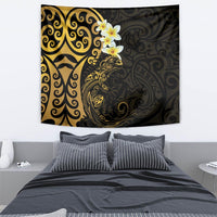 New Zealand Tuatara Plumeria Tapestry Maori Gold Koru Tribal Tattoo LT01 - Polynesian Pride