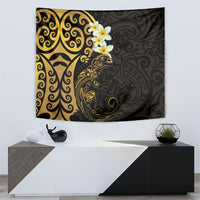 New Zealand Tuatara Plumeria Tapestry Maori Gold Koru Tribal Tattoo LT01 - Polynesian Pride