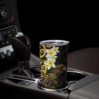 New Zealand Tuatara Plumeria Tumbler Cup Maori Gold Koru Tribal Tattoo LT01 - Polynesian Pride