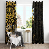 New Zealand Tuatara Plumeria Window Curtain Maori Gold Koru Tribal Tattoo LT01 - Polynesian Pride