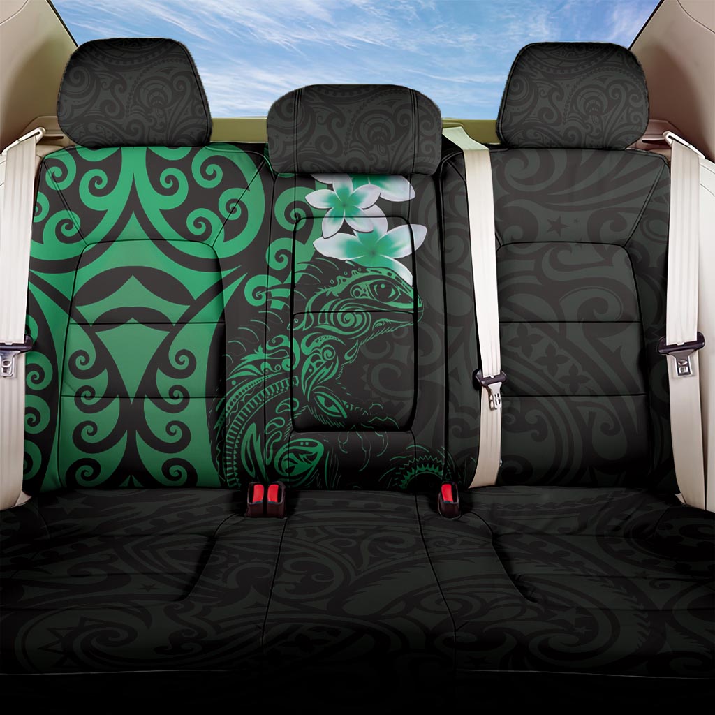 New Zealand Tuatara Plumeria Back Car Seat Cover Maori Green Koru Tribal Tattoo LT01 One Size Green - Polynesian Pride