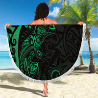 New Zealand Tuatara Plumeria Beach Blanket Maori Green Koru Tribal Tattoo LT01 - Polynesian Pride