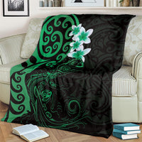New Zealand Tuatara Plumeria Blanket Maori Green Koru Tribal Tattoo LT01 - Polynesian Pride