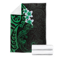 New Zealand Tuatara Plumeria Blanket Maori Green Koru Tribal Tattoo LT01 - Polynesian Pride