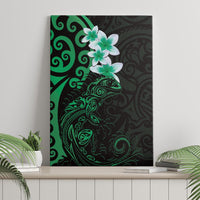 New Zealand Tuatara Plumeria Canvas Wall Art Maori Green Koru Tribal Tattoo LT01 - Polynesian Pride