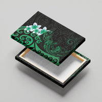 New Zealand Tuatara Plumeria Canvas Wall Art Maori Green Koru Tribal Tattoo LT01 - Polynesian Pride