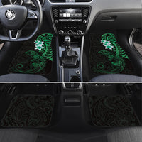 New Zealand Tuatara Plumeria Car Mats Maori Green Koru Tribal Tattoo LT01 Set 4pcs Green - Polynesian Pride