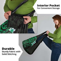 New Zealand Tuatara Plumeria Grocery Bag Maori Green Koru Tribal Tattoo LT01 - Polynesian Pride