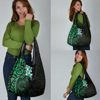 New Zealand Tuatara Plumeria Grocery Bag Maori Green Koru Tribal Tattoo LT01 - Polynesian Pride