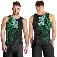 New Zealand Tuatara Plumeria Men Tank Top Maori Green Koru Tribal Tattoo LT01 - Polynesian Pride