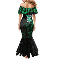 New Zealand Tuatara Plumeria Mermaid Dress Maori Green Koru Tribal Tattoo LT01 - Polynesian Pride