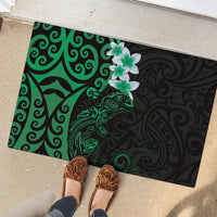 New Zealand Tuatara Plumeria Rubber Doormat Maori Green Koru Tribal Tattoo LT01 - Polynesian Pride