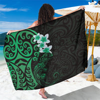 New Zealand Tuatara Plumeria Sarong Maori Green Koru Tribal Tattoo LT01 One Size 44 x 66 inches Green - Polynesian Pride