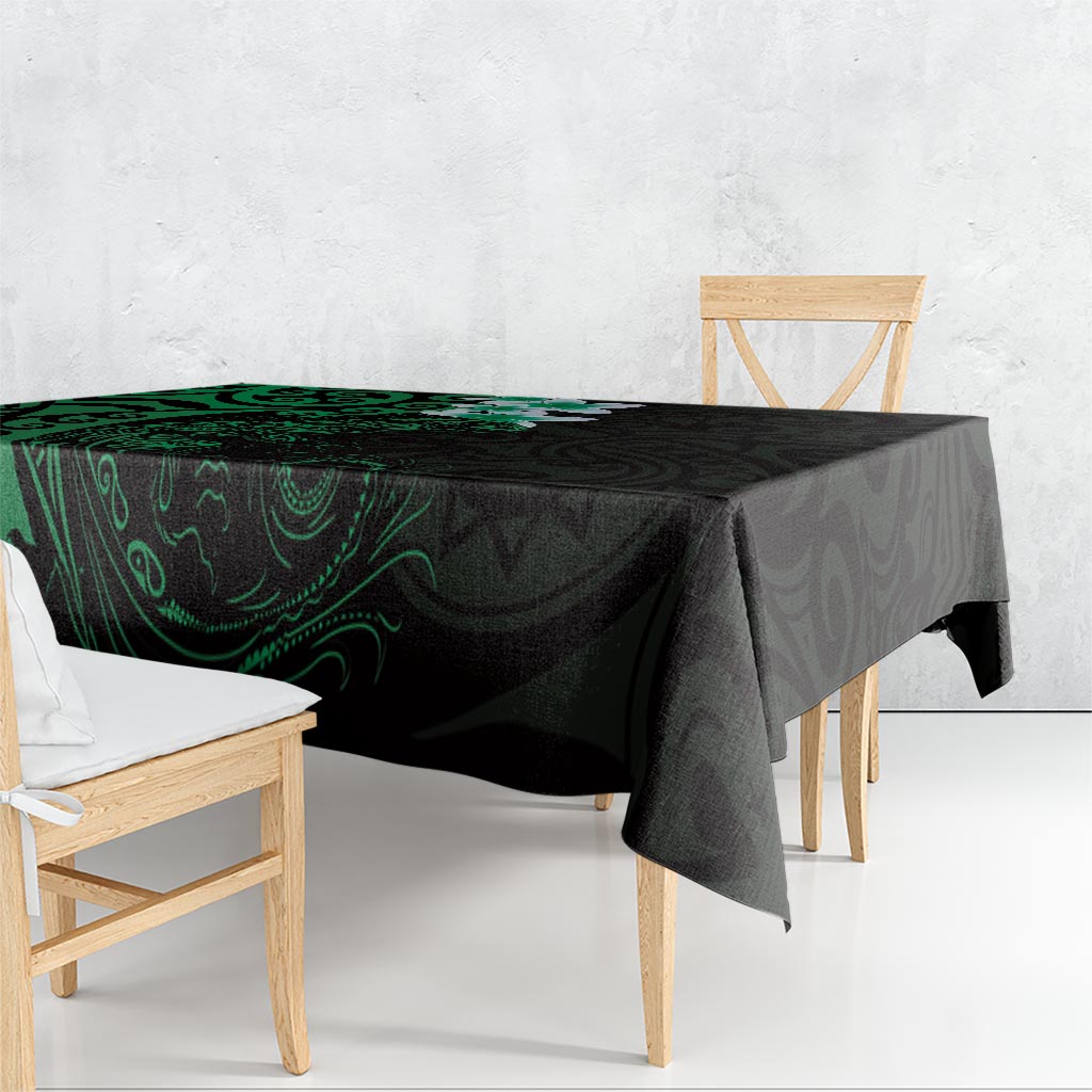 New Zealand Tuatara Plumeria Tablecloth Maori Green Koru Tribal Tattoo LT01 - Polynesian Pride