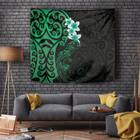 New Zealand Tuatara Plumeria Tapestry Maori Green Koru Tribal Tattoo LT01 - Polynesian Pride