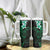 New Zealand Tuatara Plumeria Tumbler With Handle Maori Green Koru Tribal Tattoo