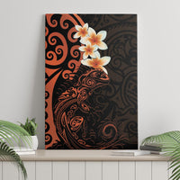 New Zealand Tuatara Plumeria Canvas Wall Art Maori Orange Koru Tribal Tattoo LT01 - Polynesian Pride