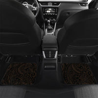 New Zealand Tuatara Plumeria Car Mats Maori Orange Koru Tribal Tattoo LT01 Set 2pcs - Back Orange - Polynesian Pride