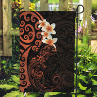 New Zealand Tuatara Plumeria Garden Flag Maori Orange Koru Tribal Tattoo LT01 Garden Flag Orange - Polynesian Pride