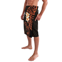 New Zealand Tuatara Plumeria Lavalava Maori Orange Koru Tribal Tattoo LT01 - Polynesian Pride