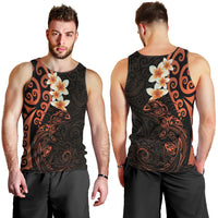 New Zealand Tuatara Plumeria Men Tank Top Maori Orange Koru Tribal Tattoo LT01 - Polynesian Pride