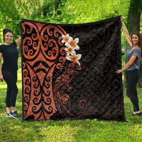 New Zealand Tuatara Plumeria Quilt Maori Orange Koru Tribal Tattoo LT01 - Polynesian Pride