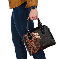 New Zealand Tuatara Plumeria Shoulder Handbag Maori Orange Koru Tribal Tattoo LT01 - Polynesian Pride