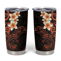 New Zealand Tuatara Plumeria Tumbler Cup Maori Orange Koru Tribal Tattoo LT01 Orange - Polynesian Pride