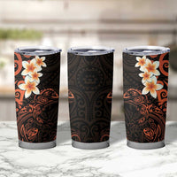 New Zealand Tuatara Plumeria Tumbler Cup Maori Orange Koru Tribal Tattoo LT01 - Polynesian Pride