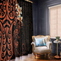 New Zealand Tuatara Plumeria Window Curtain Maori Orange Koru Tribal Tattoo LT01 - Polynesian Pride