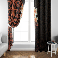 New Zealand Tuatara Plumeria Window Curtain Maori Orange Koru Tribal Tattoo LT01 - Polynesian Pride