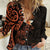 New Zealand Tuatara Plumeria Women Casual Shirt Maori Orange Koru Tribal Tattoo