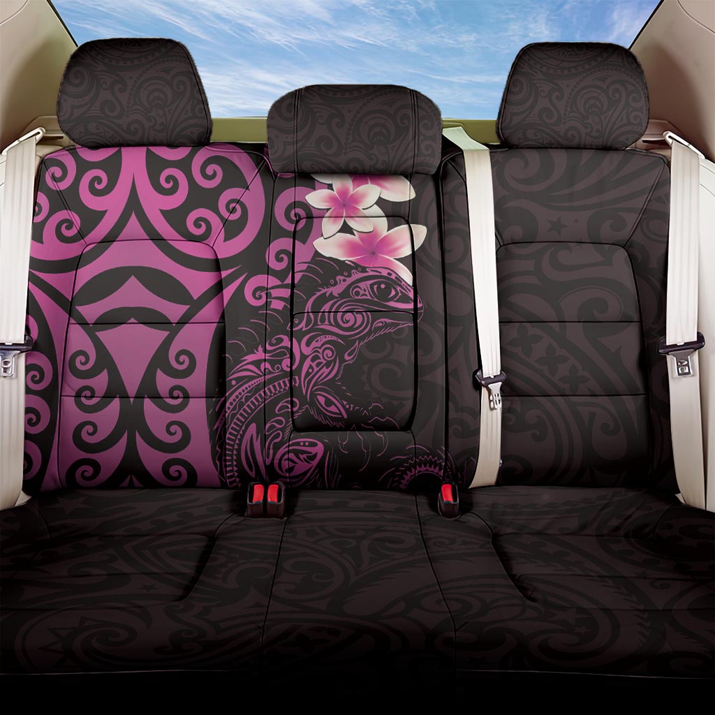 New Zealand Tuatara Plumeria Back Car Seat Cover Maori Pink Koru Tribal Tattoo LT01 One Size Pink - Polynesian Pride