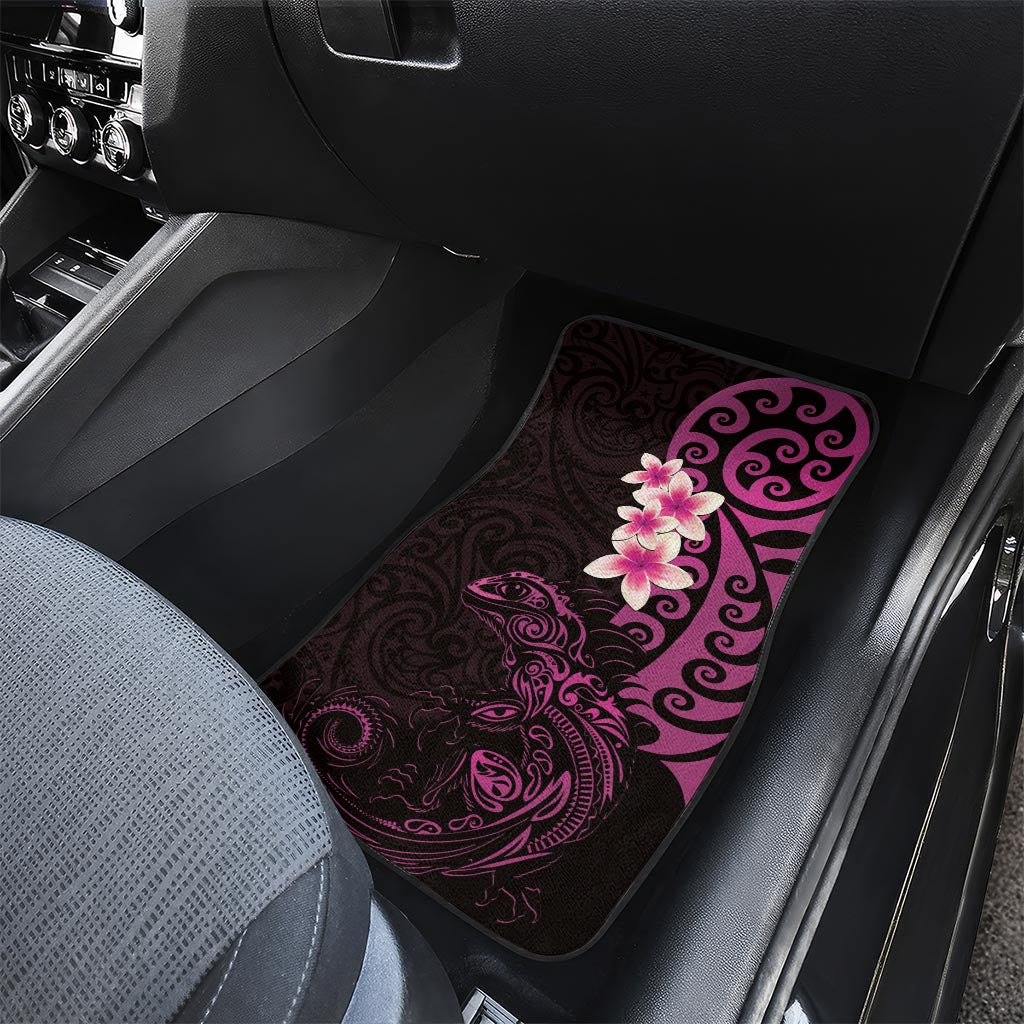 New Zealand Tuatara Plumeria Car Mats Maori Pink Koru Tribal Tattoo LT01 - Polynesian Pride