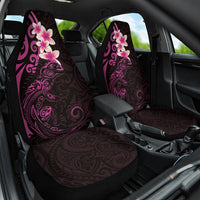 New Zealand Tuatara Plumeria Car Seat Cover Maori Pink Koru Tribal Tattoo LT01 One Size Pink - Polynesian Pride