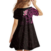 New Zealand Tuatara Plumeria Family Matching Summer Maxi Dress and Hawaiian Shirt Maori Pink Koru Tribal Tattoo LT01 - Polynesian Pride