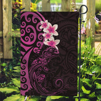 New Zealand Tuatara Plumeria Garden Flag Maori Pink Koru Tribal Tattoo LT01 Garden Flag Pink - Polynesian Pride