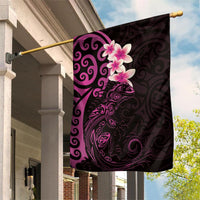 New Zealand Tuatara Plumeria Garden Flag Maori Pink Koru Tribal Tattoo LT01 House Flag Pink - Polynesian Pride