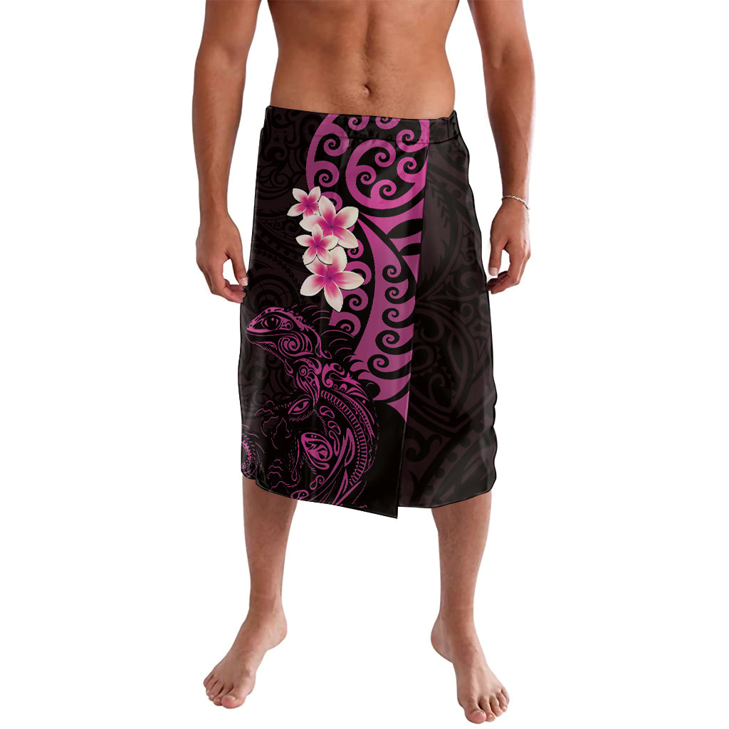 New Zealand Tuatara Plumeria Lavalava Maori Pink Koru Tribal Tattoo LT01 Pink - Polynesian Pride