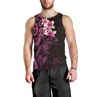 New Zealand Tuatara Plumeria Men Tank Top Maori Pink Koru Tribal Tattoo LT01 - Polynesian Pride