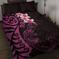 New Zealand Tuatara Plumeria Quilt Bed Set Maori Pink Koru Tribal Tattoo LT01 Pink - Polynesian Pride