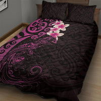 New Zealand Tuatara Plumeria Quilt Bed Set Maori Pink Koru Tribal Tattoo LT01 - Polynesian Pride