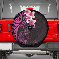 New Zealand Tuatara Plumeria Spare Tire Cover Maori Pink Koru Tribal Tattoo LT01 - Polynesian Pride