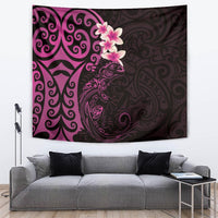 New Zealand Tuatara Plumeria Tapestry Maori Pink Koru Tribal Tattoo LT01 Pink - Polynesian Pride