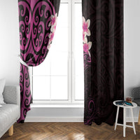 New Zealand Tuatara Plumeria Window Curtain Maori Pink Koru Tribal Tattoo LT01 - Polynesian Pride