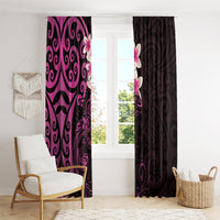 New Zealand Tuatara Plumeria Window Curtain Maori Pink Koru Tribal Tattoo LT01 - Polynesian Pride