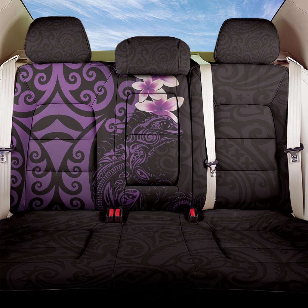 New Zealand Tuatara Plumeria Back Car Seat Cover Maori Purple Koru Tribal Tattoo LT01 One Size Purple - Polynesian Pride