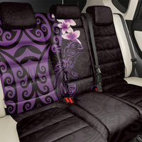New Zealand Tuatara Plumeria Back Car Seat Cover Maori Purple Koru Tribal Tattoo LT01 - Polynesian Pride