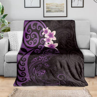 New Zealand Tuatara Plumeria Blanket Maori Purple Koru Tribal Tattoo LT01 - Polynesian Pride