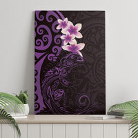 New Zealand Tuatara Plumeria Canvas Wall Art Maori Purple Koru Tribal Tattoo LT01 - Polynesian Pride